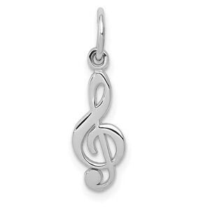 14k White Gold Polished Treble Clef Charm